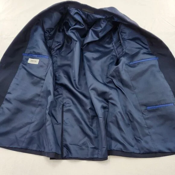 Kenneth Cole Reaction Mens Size 38S Navy Blue Suit Jacket